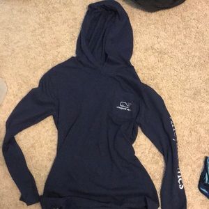 Vineyard vines navy and silver shirt